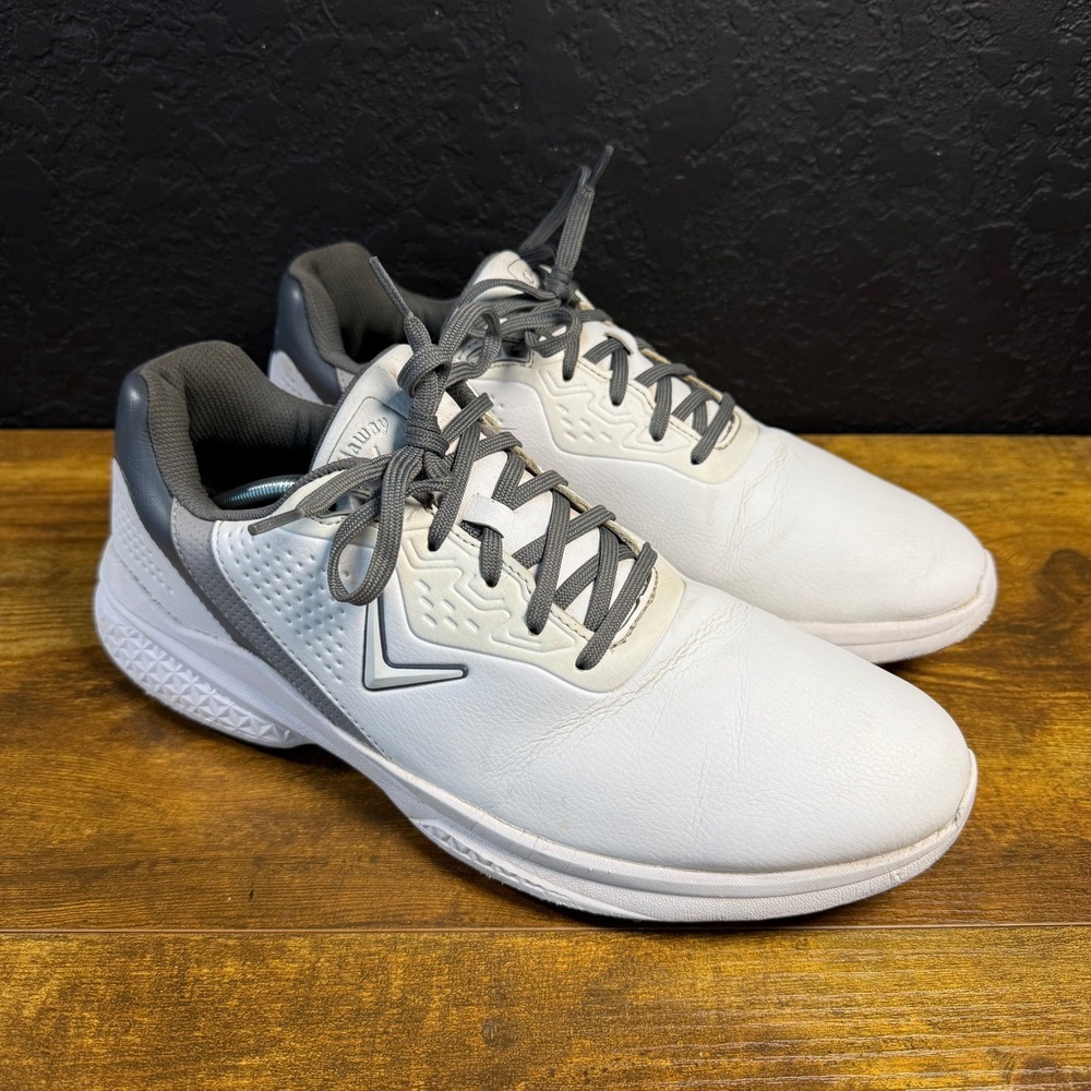 Callaway Coronado V2 CG202WG White Grey Leather Spiked Golf Shoes Mens 13